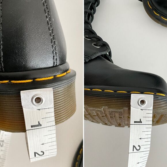 Dr. Martens Bootie 7M Black Leather 8 Eye Lace-up Boots - Picture 8 of 13